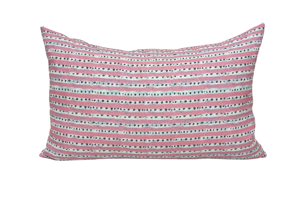 Twin Lumbar in Dragon Fruit Dotted Stripe – Erika M. Powell Textiles