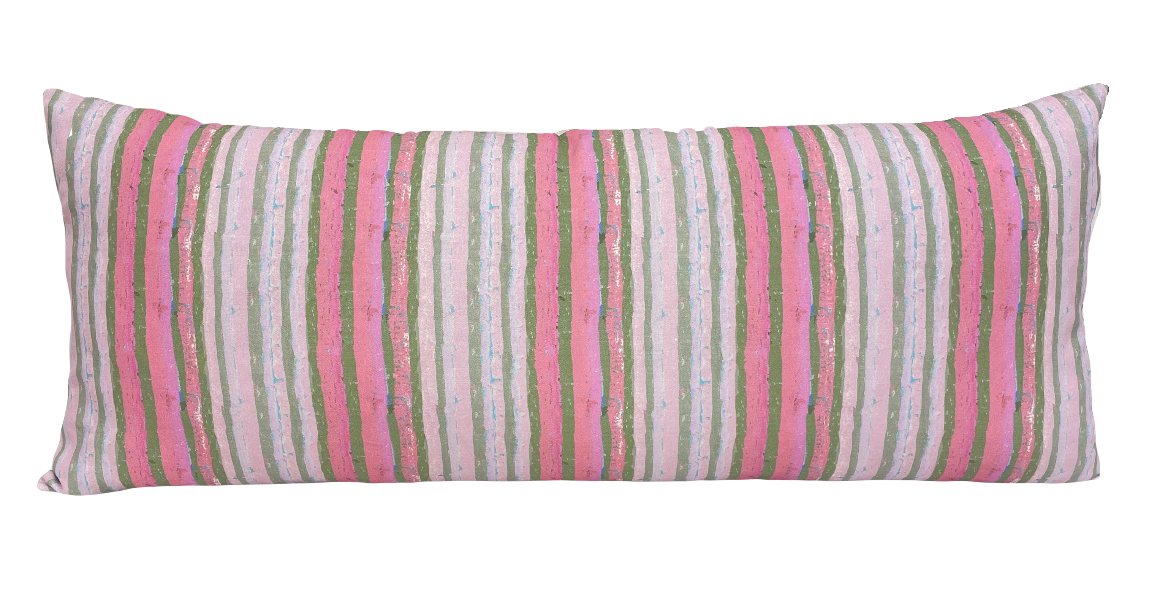 Lumbar in Dragon Fruit Cabana Stripe – Erika M. Powell Textiles