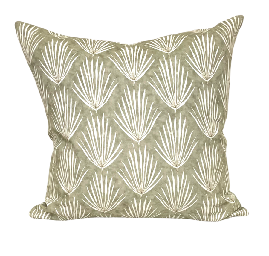 Pillow in Palm Parade Relief Sage