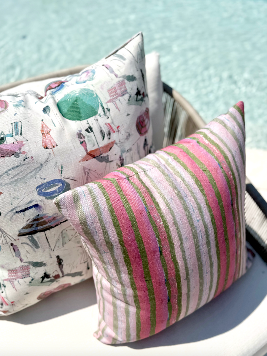 Porch Perfect Pillow in Dragon Fruit Beach